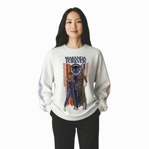 Marvel Studios Black‎ Panther Wakanda Forever Cream Sweatshirt - Medium MD